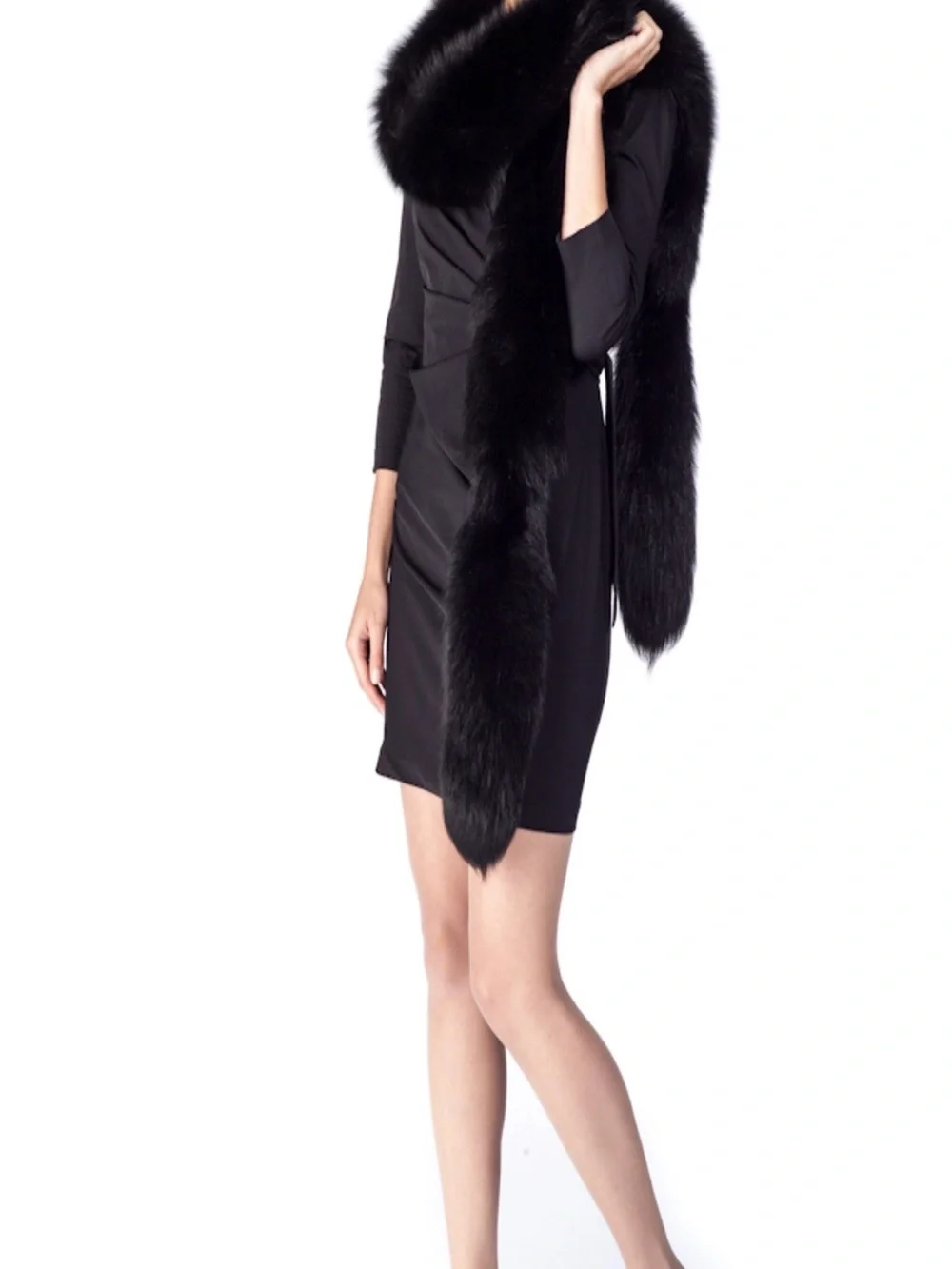 Madison Avenue Mall Furs Black Fox Fur Boa - Luxurious Women’s Wrap